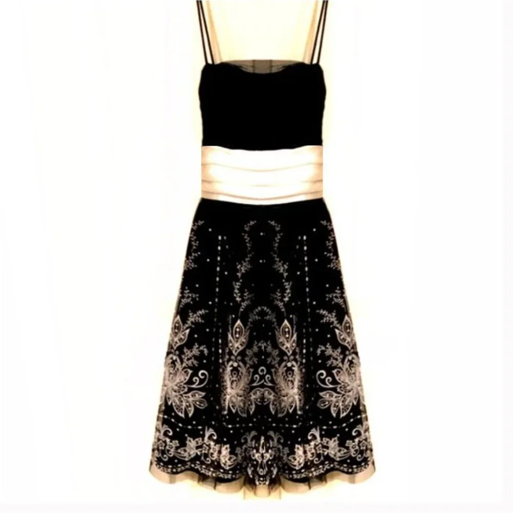 Blondie Nites Black/White Embellished Formal Dress - Picture 1 of 5